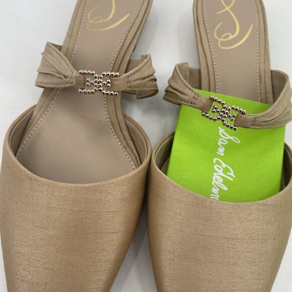 Sam Edelman Women's Size 6.5 Judie Ecru Silk Mules NIB - Picture 8 of 12